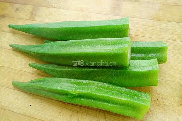 凉拌麻辣秋葵的做法图解3