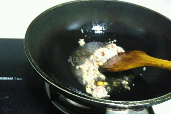 肉糜炒四季豆的做法图解4