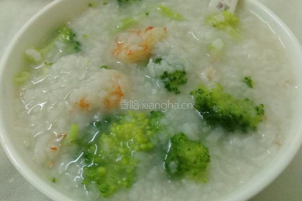 西兰花虾仁粥的做法图解9