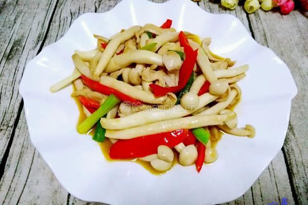 海鲜菇炒鸡丝