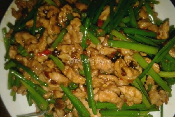 韭菜心炒肉丝