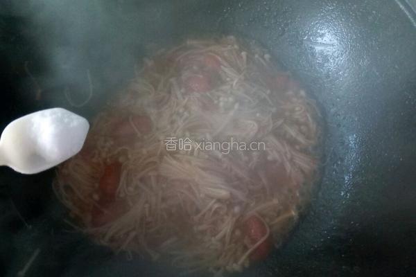 炒西红柿金针菇的做法图解5