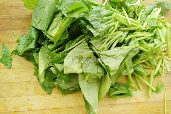 菠菜拌花蚬的做法图解3