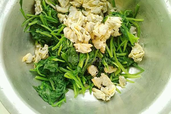 菠菜拌花蚬的做法图解10