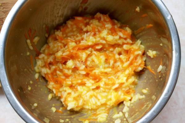 大米胡萝卜饼的做法图解3