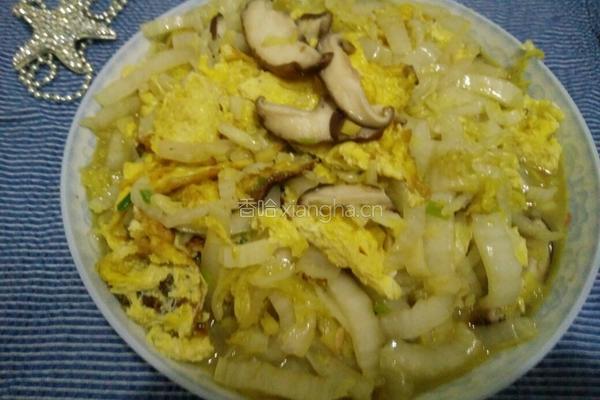 香菇鸡蛋炒白菜的做法图解11