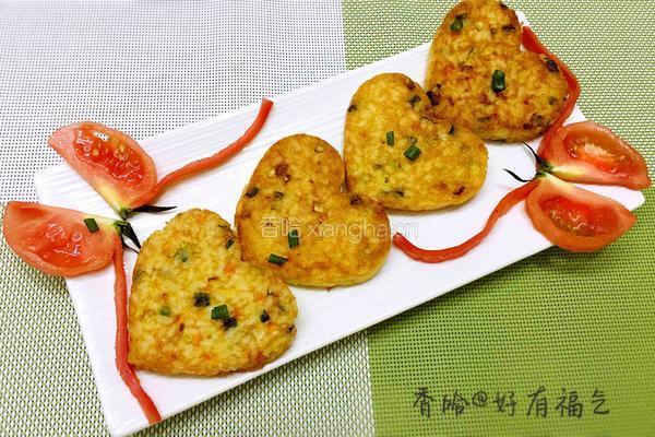 鸡蛋米饭煎饼之（死心踏地）的做法图解6