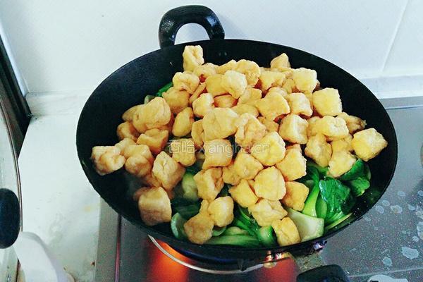 麻辣油菜豆腐泡的做法图解5