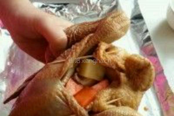 自制蔬菜烤鸡的做法图解4