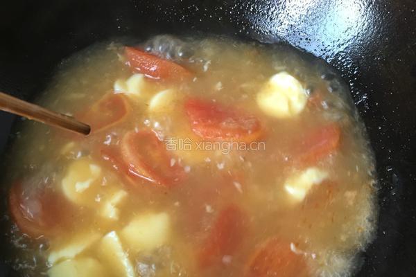 西红柿豆腐鸡蛋汤的做法图解4