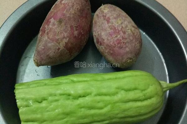 紫薯苦瓜圈（蜂蜜版）的做法图解1