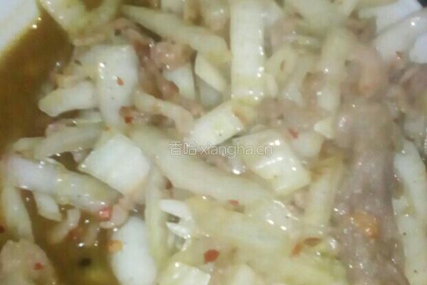 白菜梗炒肉的做法图解6