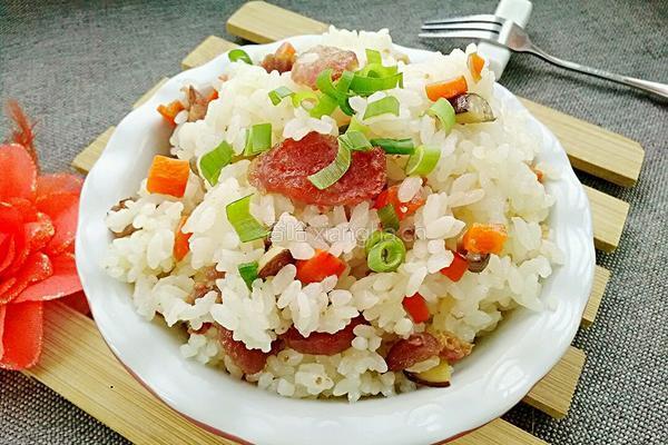 香菇腊肠焖饭的做法图解10