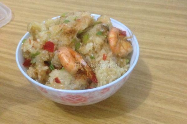 虾炒糥米饭的做法图解8