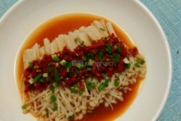 剁椒蒸金针菇的做法图解4
