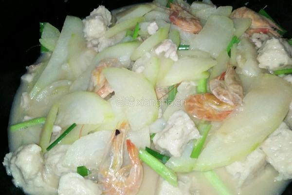 肉丸虾干冬瓜的做法图解4