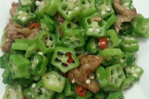 秋葵炒肉片的做法图解5