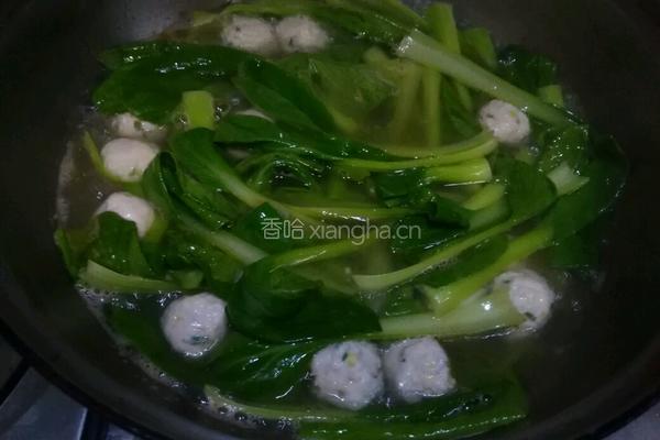 青菜鸡肉丸子汤的做法图解7