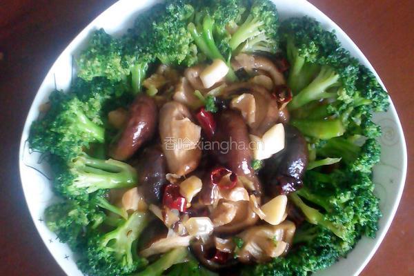 香菇素炒西兰花的做法图解3
