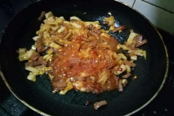 辣白菜培根芝士焗饭的做法图解4