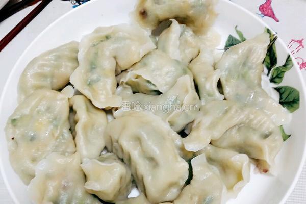 韭菜鸡蛋虾片水饺的做法图解4