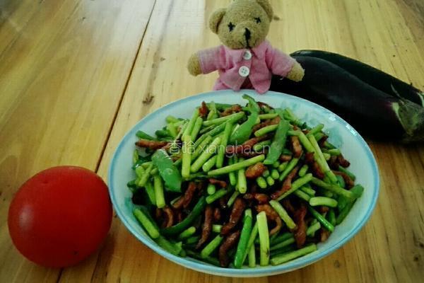 蒜苔炒肉丝的做法图解7