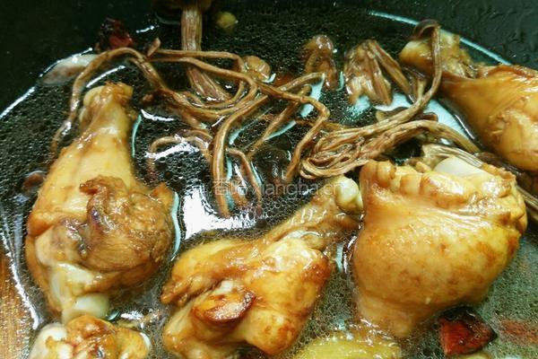 茶树菇焖鸡腿的做法图解10
