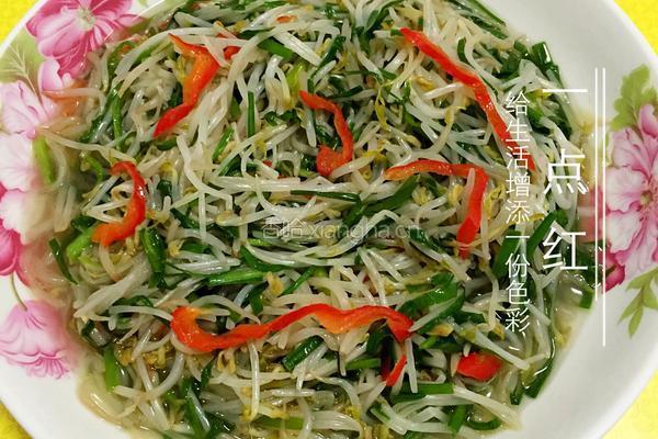 绿豆芽炒韭菜