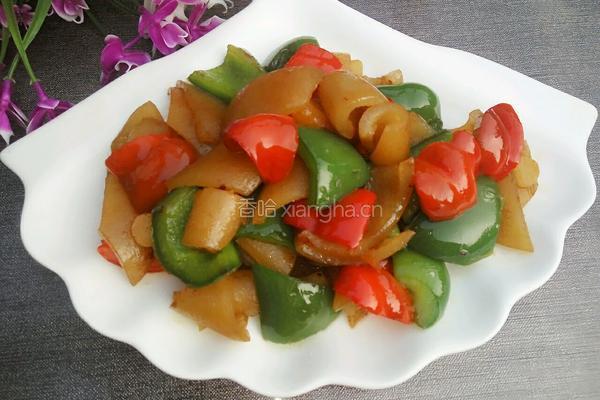 彩椒炒肉皮的做法图解12