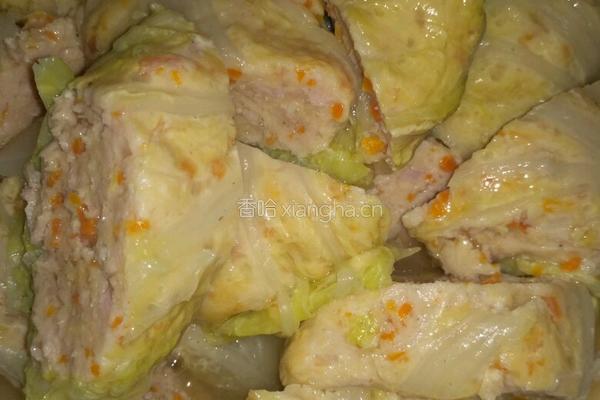 肉蒸白菜卷的做法图解5