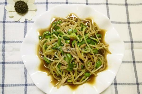肉丝青豆苗的做法图解6