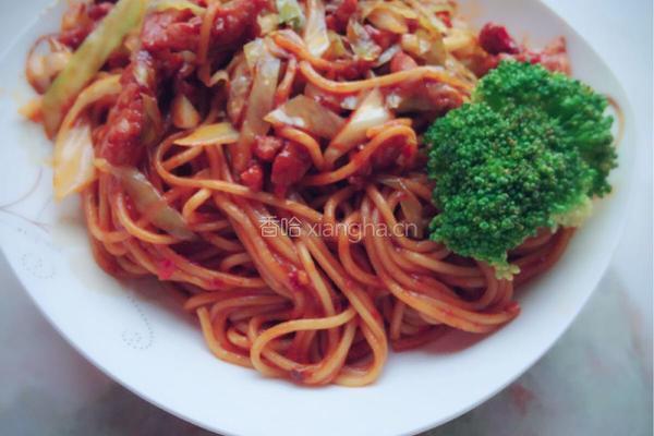圆白菜肉丝炒面的做法图解7