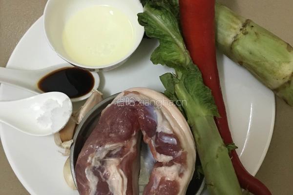 莴笋炒肉末的做法图解1