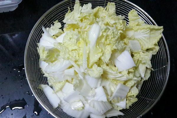 上汤娃娃菜粉丝烩油条的做法图解1