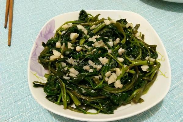 蒜炒空心菜的做法图解3