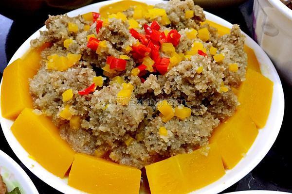 南瓜粉蒸肉的做法图解4
