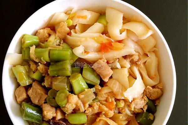 猪肉豆角丁打卤面的做法图解5