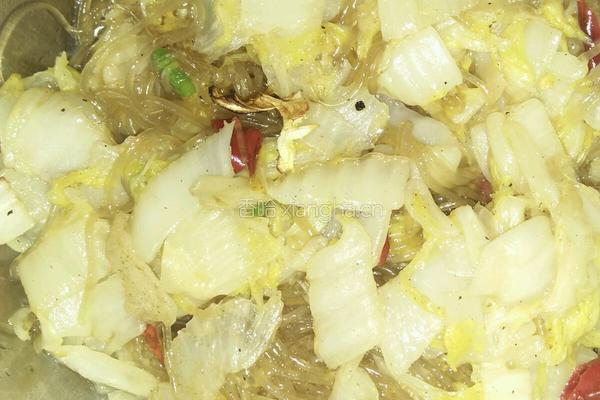 白菜炒红薯粉的做法图解4