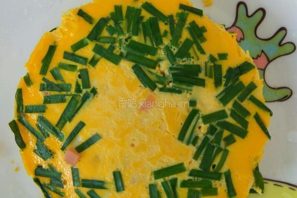 韭菜火腿蒸蛋的做法图解4