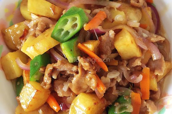 杂菜炒肉的做法图解5