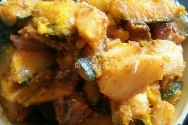 腌肉土豆炖南瓜的做法图解6