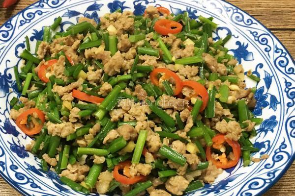 韭薹炒肉末的做法图解10