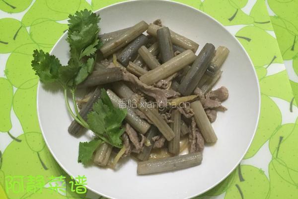藕带炒肉丝的做法图解4