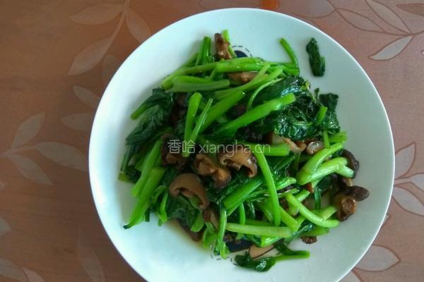 青菜炒香菇的做法图解5