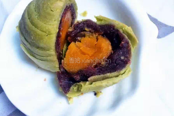 抹茶蛋黄酥的做法图解13