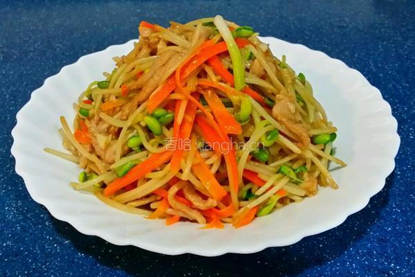 肉絲炒大豆芽菜的做法图解8