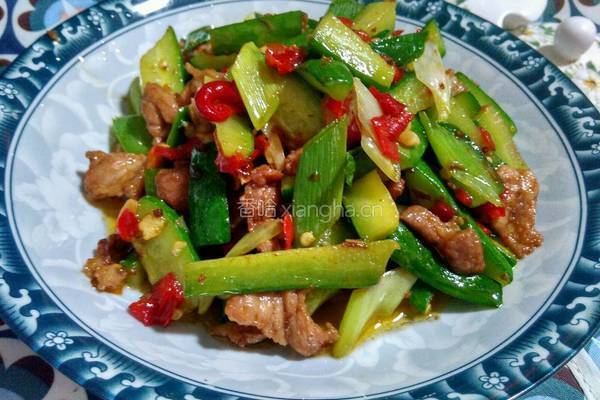 黄瓜炒肉的做法图解8