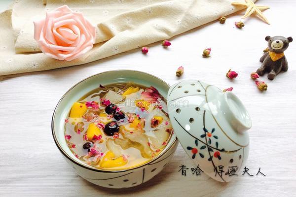 银耳水果玫瑰羹的做法图解8