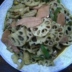 火腿炒藕片的做法[图]