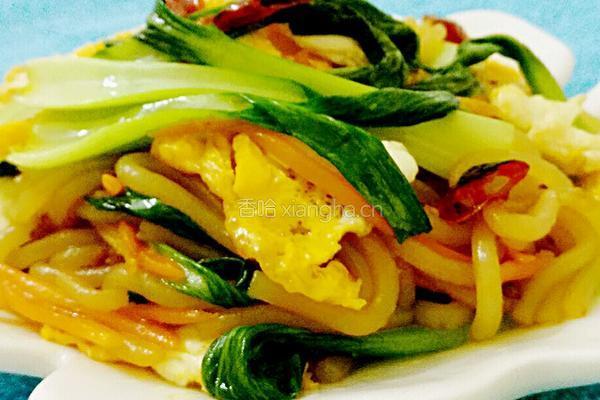 胡萝卜青菜鸡蛋炒粉的做法图解12